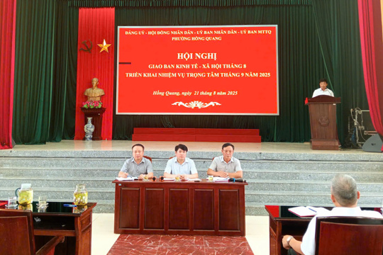 HỘI NGHỊ GIAO BAN ĐÁNH GIÁ KẾT QUẢ TÌNH HÌNH PHÁT TRIỂN KINH TẾ - XÃ HỘI THÁNG 8 VÀ TRIỂN KHAI NHIỆM VỤ TRỌNG TÂM THÁNG 9 NĂM 2025