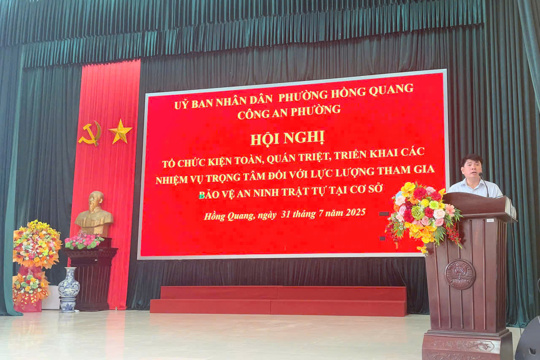 PHƯỜNG HỒNG QUANG TỔ CHỨC HỘI NGHỊ KIỆN TOÀN VÀ TRIỂN KHAI NHIỆM VỤ TRỌNG TÂM TỔ AN NINH TRẬT TỰ Ở CƠ SỞ